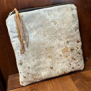 Large cowhide travel accessories/makeup bag